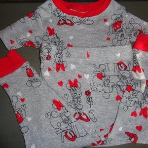 Disney Mickey and Minnie Boy or Girl Pajamas SZ 2T NWOT